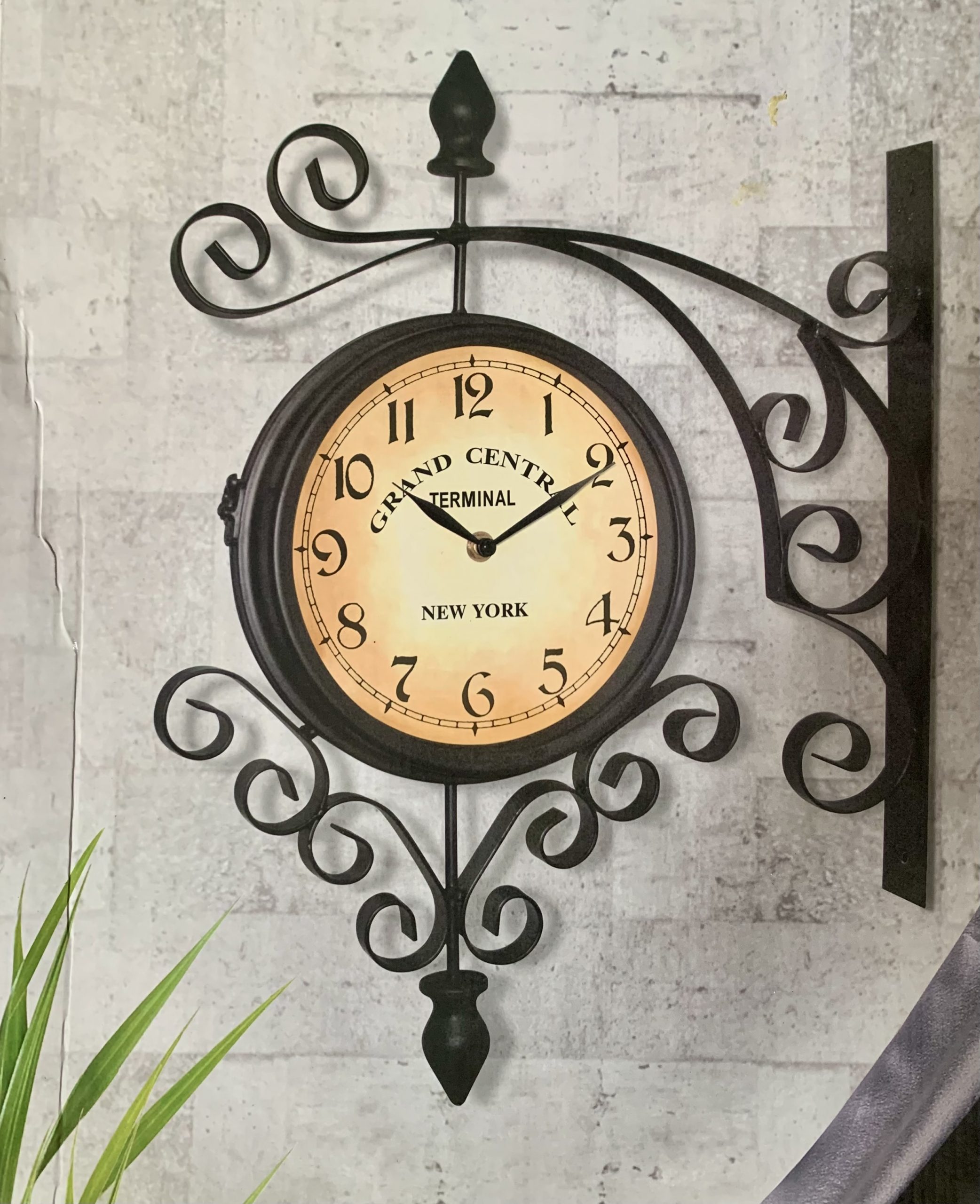 Metal Railway Clock Double Sided 20" to Globedecor International