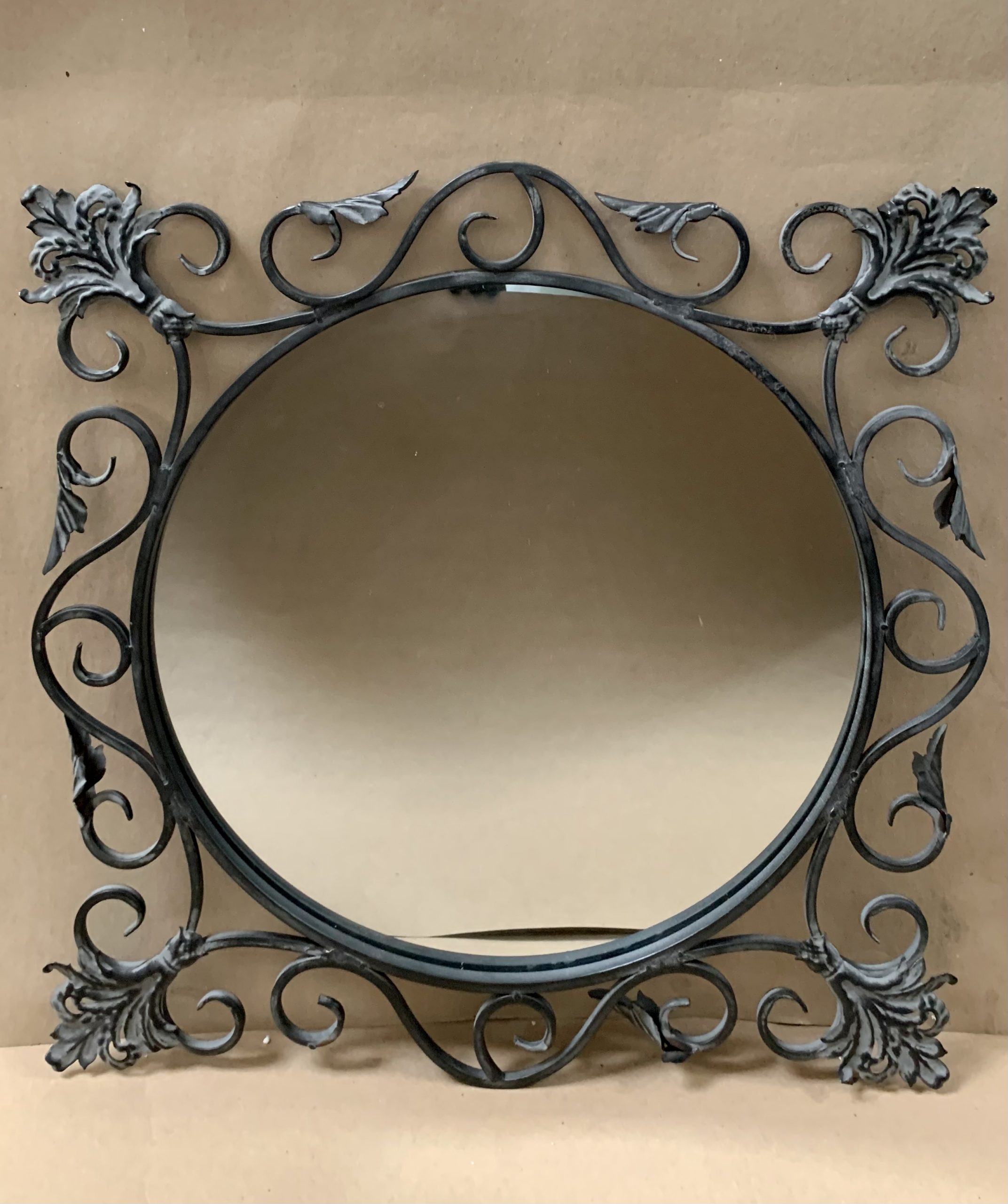 Metal Wall Mirror Black 28" to Globedecor International