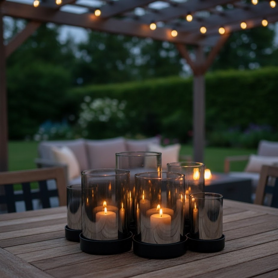 Smokey Mercury Glass Votive Candle Holders Set | Globedecor